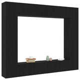 TV Cabinet 8 pcs Black 221 x 30 x 180 cm Engineered wood 3393454