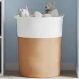 Storage Basket Brown and White 49x65 cm Cotton 358493