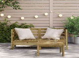 Garden Sofa Set of 2 Natural Wood Treated pinewood Medium 837990