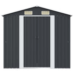 Garden Storage Shed Anthracite Steel 204x132x186 cm 47028