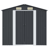 Garden Storage Shed Anthracite Steel 204x132x186 cm 47028
