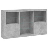 Sideboard with LED Lights Concrete Grey 181.5x37x100 cm 3209180