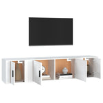 3 Piece TV Cabinet Set White Engineered Wood 3188414
