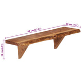 Wall Shelf Set of 2 Natural wood Solid acacia wood Medium 247927