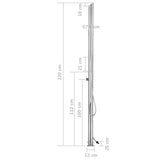 Garden Shower 220 cm Stainless Steel 315942