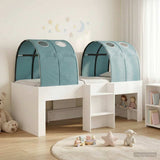 Bed with Tunnel 3 pcs White and Light Blue Engineered Wood 3423558