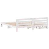 Bed Frame without Mattress White 200x200 cm Solid Wood Pine 3309858