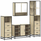 4 Piece Bathroom Furniture Set Sonoma Oak Engineered Wood 3301301