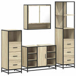 ZNTS 4 Piece Bathroom Furniture Set Sonoma Oak Engineered Wood 3301301