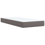 Box Spring Bed with Mattress Grey 90x190 cm Faux Leather 3286102