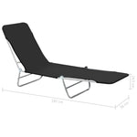ZNTS Folding Sun Loungers 2 pcs Steel and Fabric Black 44300