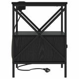 Bedside Cabinet Black Oak 41.5 x 40.5 x 55 cm Engineered Wood 859550