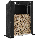Firewood Rack with Rain Cover 150x60x200 cm Galvanised Steel 4104953