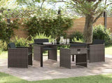 Garden Dining Set 5 pcs Grey Poly Rattan 3380694