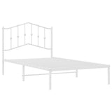 Metal Bed Frame without Mattress with Headboard White 100x190cm 373832