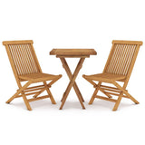 Garden Dining Set Natural Teak Solid Teak Wood Compact Foldable 3087188