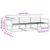 Outdoor Sofa Set 3 pcs Natural Solid Acacia Wood 3382302