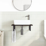 Basin Shelf Wall Mounted Steel and Solid Wood Oak 3302581
