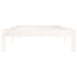 Bed Frame without Mattress White Solid Wood Pine 100x200cm 810356