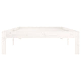 Bed Frame without Mattress White Solid Wood Pine 100x200cm 810356