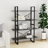 4-Tier Book Cabinet Grey 100x30x140 cm Engineered Wood 806479