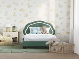 Toddler Bed Frame with Headboard Sea Green 70 x 140 cm Velvet 42010899