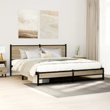 Metal Bed Frame without Mattress Sonoma Oak 183x213 cm 3301392
