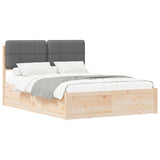 Bed Frame with Upholstered Headboard Dark Grey 150 x 200 cm 3398190