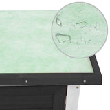 170831 Outdoor Rabbit Hutch 1 Door Grey Wood