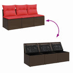 Garden Sofa 7 pcs Brown 165 x 62 x 69 cm Poly rattan 366242