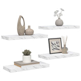 Wall Shelf 4 pcs White Marble 60 x 23 x 4 cm Engineered Wood 42019970