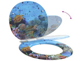 Soft-Close Toilet Seat 2 pcs Deep Sea Blue 44 x 38 cm MDF board 3414545