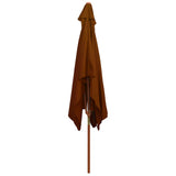 Garden Parasol Terracotta UV protective polyester and wood 313759