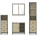 ZNTS 4 Piece Bathroom Furniture Set Sonoma Oak Engineered Wood 3301266