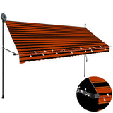 Manual Retractable Awning with LED 300 cm Orange and Brown 145880