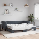 Daybed with Trundle without Mattress Dark Grey 90x190 cm Single 3196782