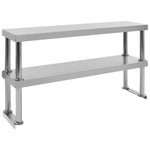 ZNTS Kitchen Work Table with Overshelf 120x60x150 cm Stainless Steel 3054470