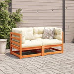 ZNTS 2 Piece Garden Sofa Set Wax Brown Solid Wood Pine 3295811