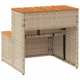 Hot Tub Step Beige 50x50x50,5 cm Poly Rattan and Solid Acacia 4103942
