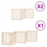 Dog Gate with Door Foldable 12 Panels 600 cm Poplar Wood 3155642