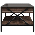 ZNTS Coffee Table with Infinity LED Brown Oak 50x50x38 cm 847701