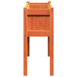 Garden Planters 2 pcs with Legs Wax Brown Solid Wood Pine 837569
