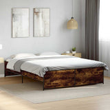 Bed Frame without Mattress Smoked Oak 150x200 cm King Size 3279884