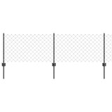 Chainlink Fence with Post 10 x 0.6 m PVC-Coated Steel Grey Mesh 3336266