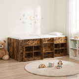 Loft Bed Frame with Cabinet 3 pcs Smoked Oak Engineered Wood 3423410