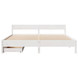 Bed Frame without Mattress White 180x200 cm Super King Solid Wood Pine 3301741