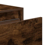 ZNTS Wall-mounted Bedside Cabinets with LED Lights 2 pcs Smoked Oak 860220