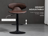Adjustable Swivel Bar Stools Set of 2, Barstools with Footrest and Backrest, Steel Frame Gas Lift, T3398P343071