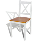 Dining Chairs 4 pcs White Pinewood 241513