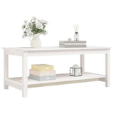 ZNTS Coffee Table White 110x55x45 cm Solid Wood Pine 822273